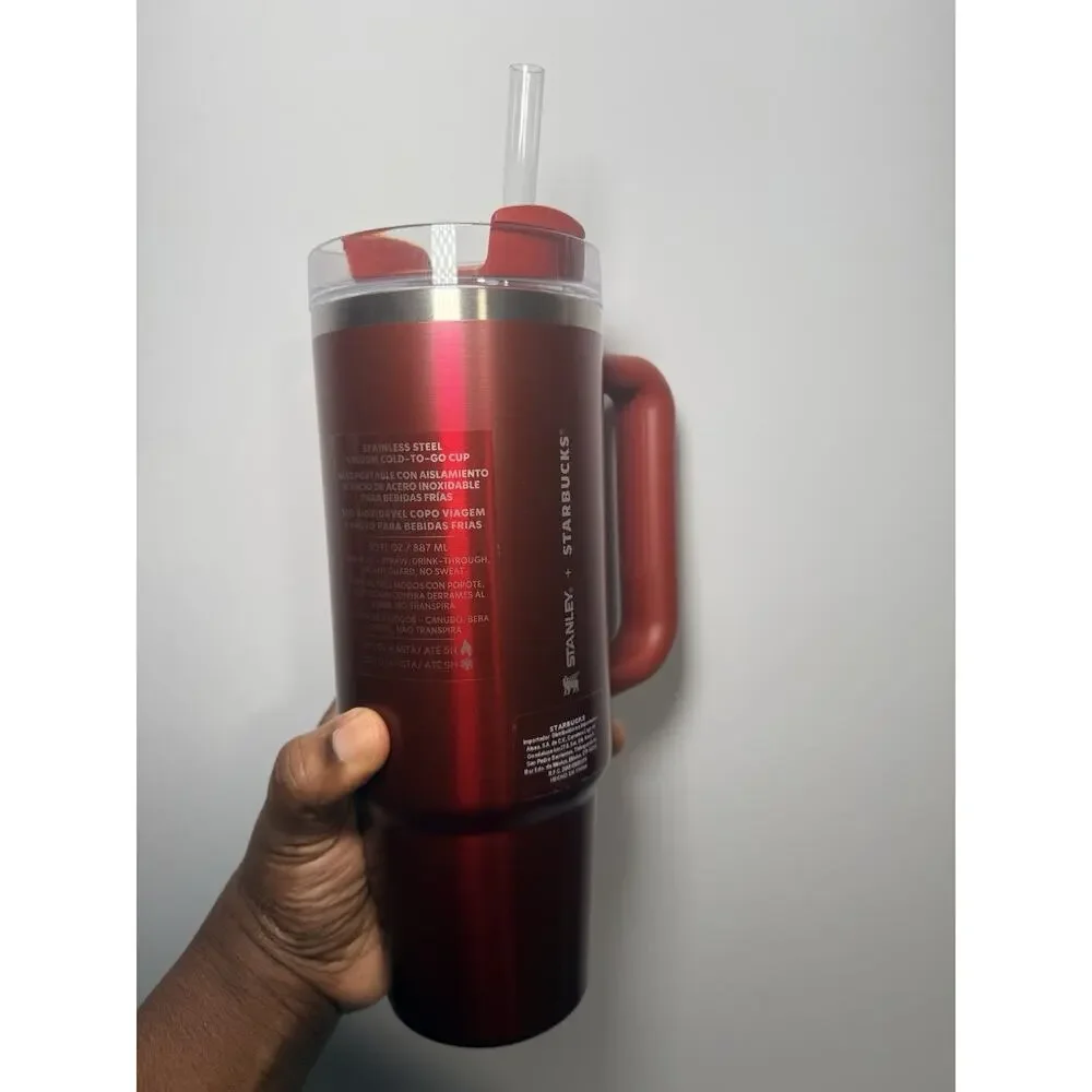 Stanley X Starbucks Mexico Limited Edition 2023 HOLIDAY RED 30oz Tumbler BNWT - Picture 3 of 7